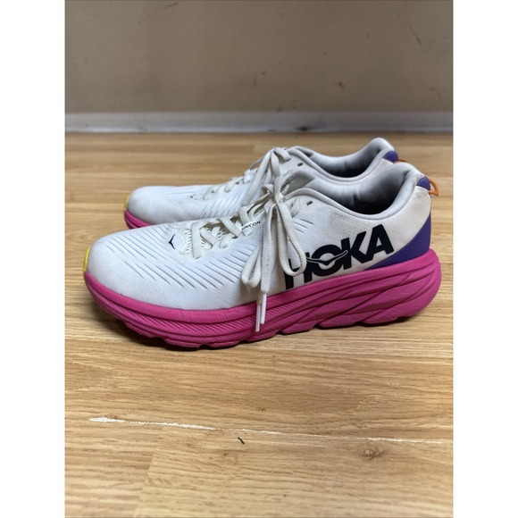 Hoka One One Rincon 3 Women's Size 8.5 B Running Sneakers White And Pink - Picture 3 of 6